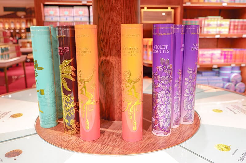 Tin cookie boxes at Fortnum and Mason - the best souvenirs from London