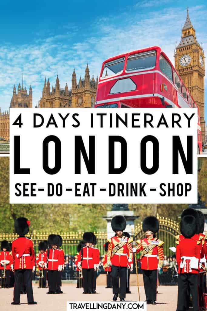 Stai organizzando un viaggio a Londra? Se non sai ancora cosa visitare a Londra in 4 giorni, questo è l'itinerario perfetto per te. Visitare Londra è un'arte: che sia il tuo primo viaggio o meno, troverai tante idee utilissime e un itinerario molto interessante!