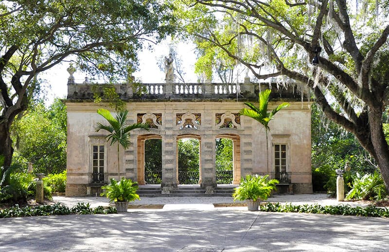 View of Villa Vizcaya in Miami, Florida