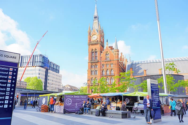 Food market in London at King's Cross