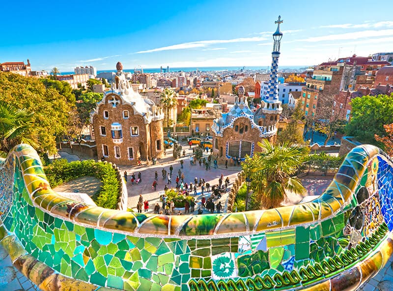 Meraviglioso panorama di Barcellona in autunno