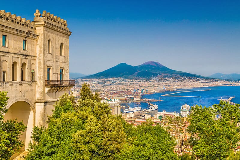 View of Mount Vesuvius and the gulf of Naples 