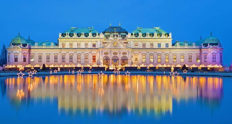 Belvedere Palace in Vienna in winter