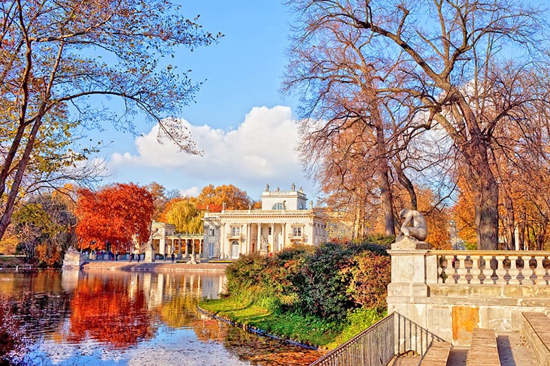 Lazienki park in Warsaw in Fall 