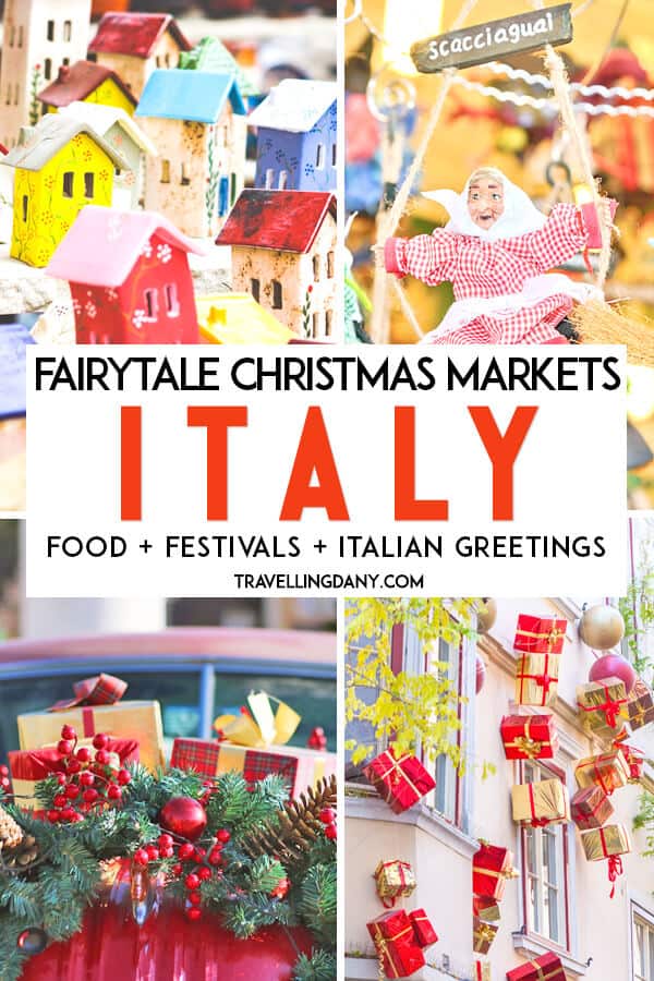 Are you planning to spend Christmas in Italy? Let me show you all the fairytale Christmas markets in Italy, the light festivals, and the best food you can eat. It includes lots of tips on family-friendly events and Italian Greetings for Christmas cards! | #christmas #christmasmarkets