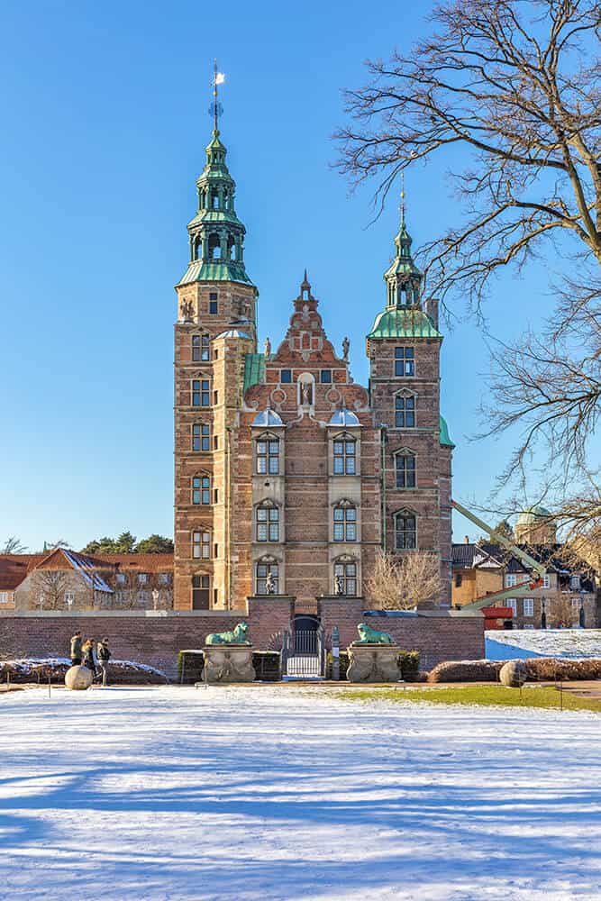 Rosenborg castle in Copenhagen in winter