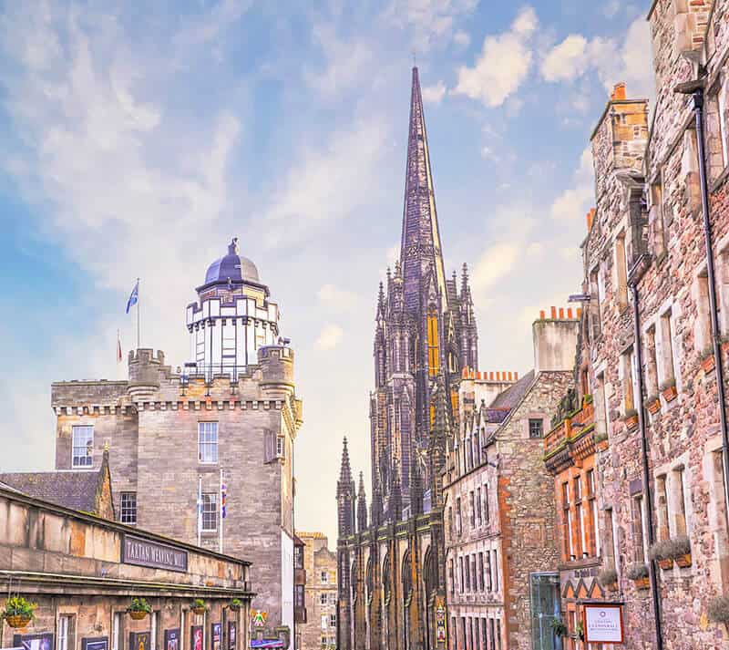 View of the Royal Mile in Edinburgh in February