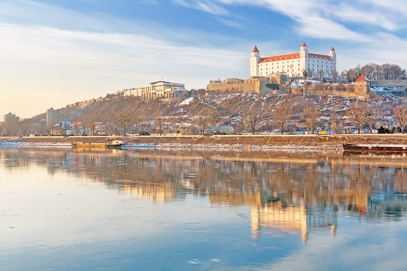 Il Castello di Bratislava in inverno
