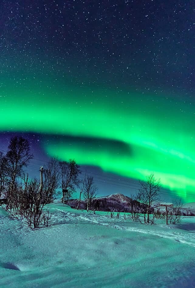 Northern Lights on a winter night in Sweden