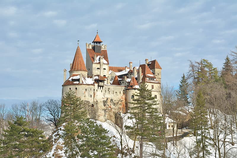 Il Castello di Bran in Transilvania in inverno