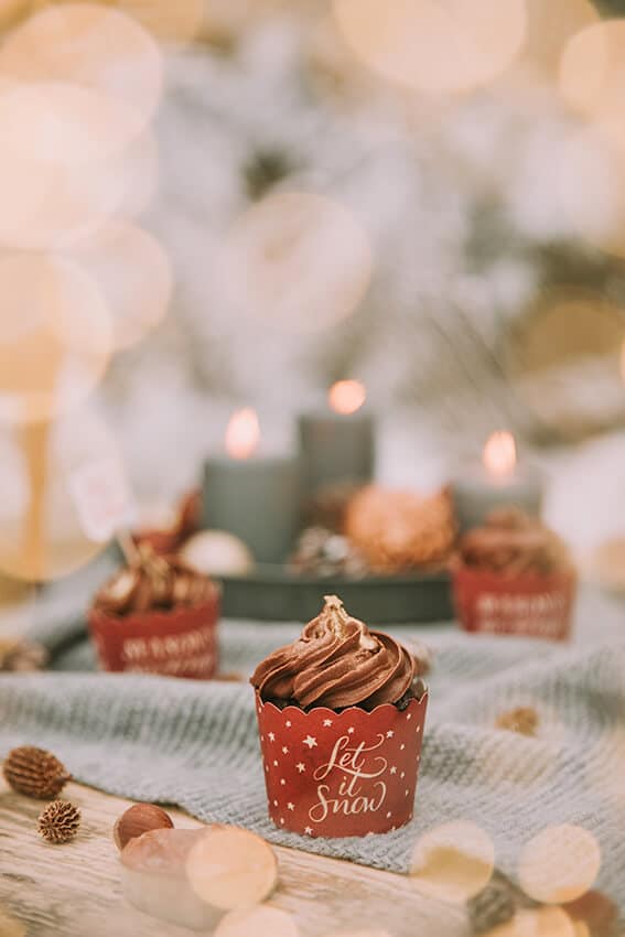 Cupcake festivo in vendita in uno dei mercatini di Natale in Italia
