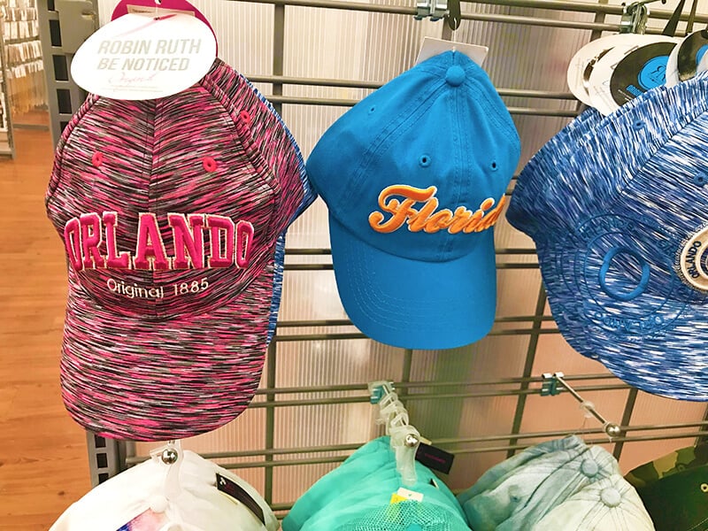 Orlando and Miami baseball hats sold as souvenirs from Florida