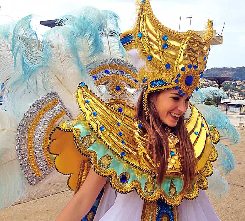 Woman dressed up for Carnival in Viareggio