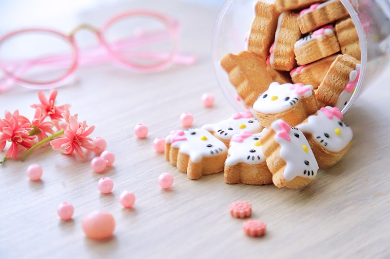 Biscotti di Hello Kitty al parco tematico Sanrio Puroland in Giappone