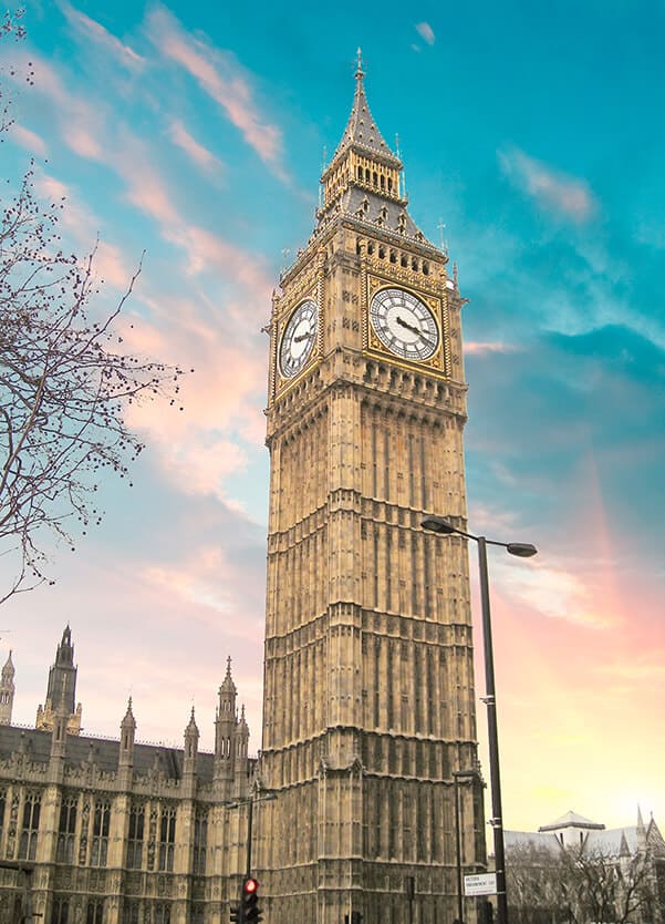 Big Ben in London in springtime