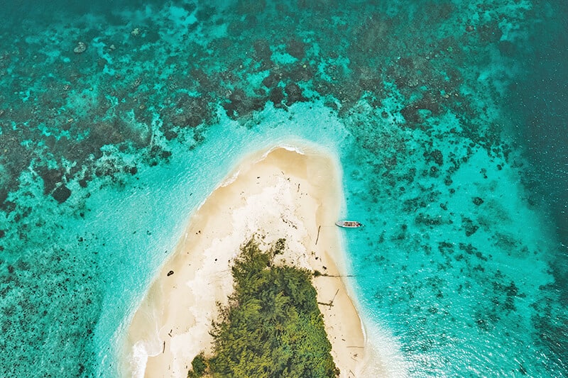 Promontorio alle Isole Vergini americane visto dall'alto