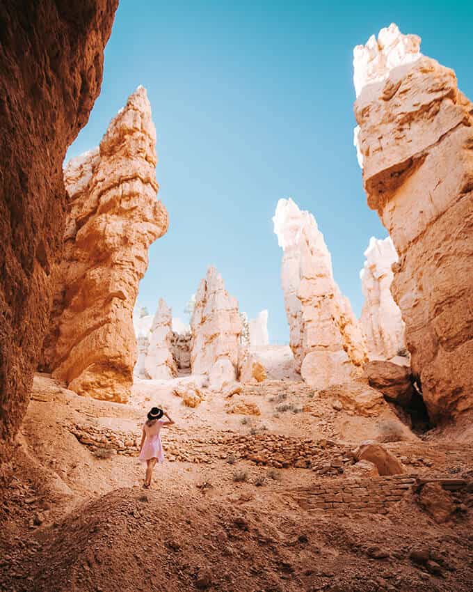 Girl walking in Bryce Canyon on the Navajo Loop