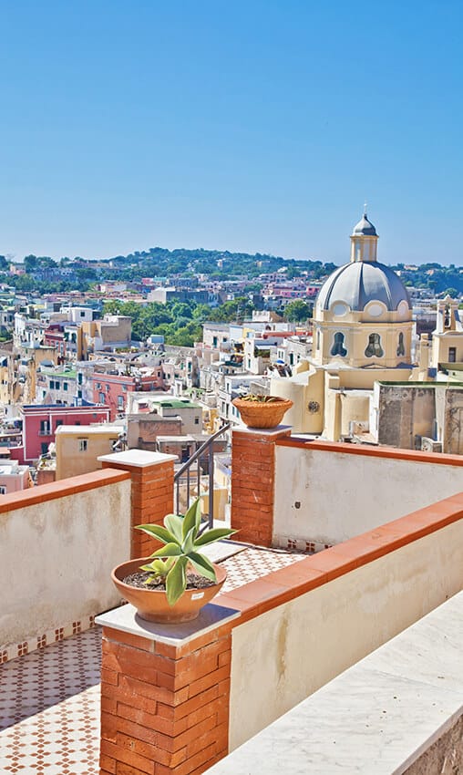 The island of Procida seen from Terra Murata village