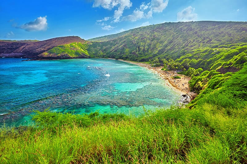 Panorama di Hanauma Bay alle Hawaii (USA)