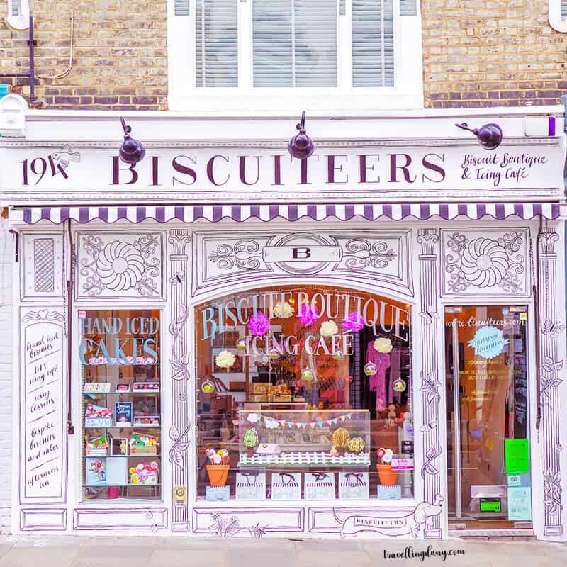 Facciata di Biscuiteers a Notting Hill, Londra