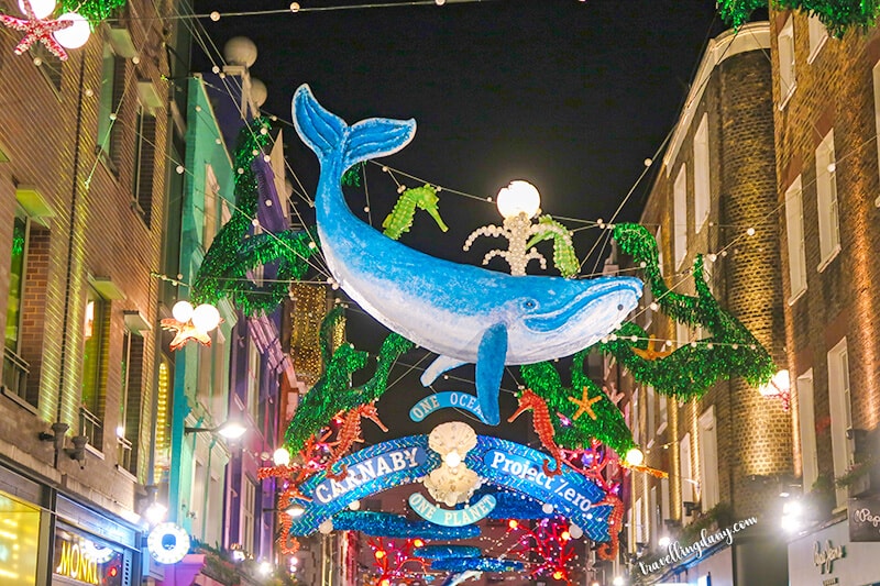 Carnaby street in London for Christmas