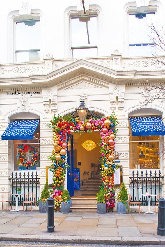 Carluccio's entrance in London for the Christmas holidays