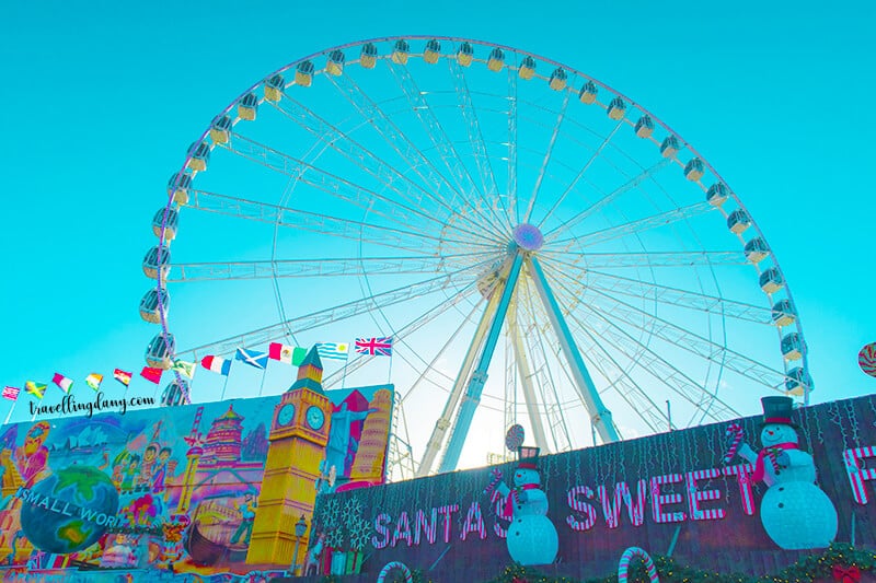 Alta ruota panoramica a Winter Wonderland, Hyde Park, Londra