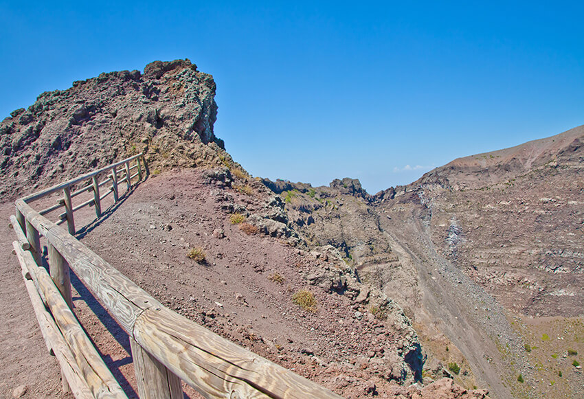 View of trail number 5 that leads to Mount Vesuvius Crater (Italy)