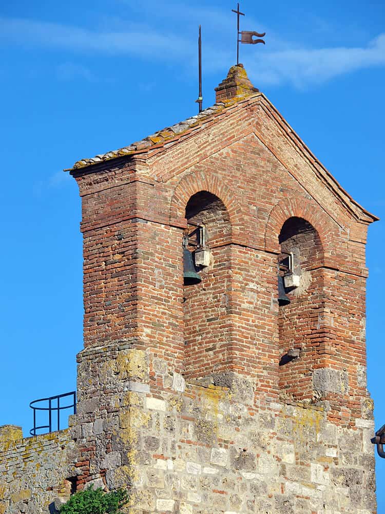 Stone bell tower in Chiusi (Tuscany)