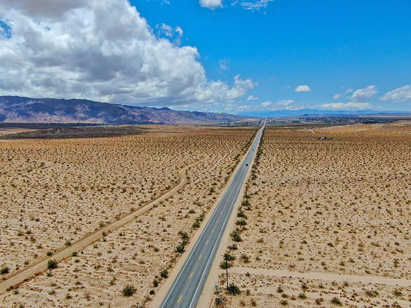 Strada principale nel parco nazionale del Joshua Tree