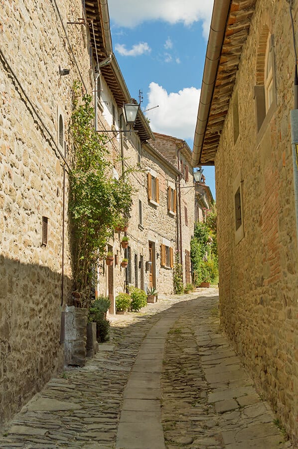 Narrow alleyway in Cortona town (Tuscany)