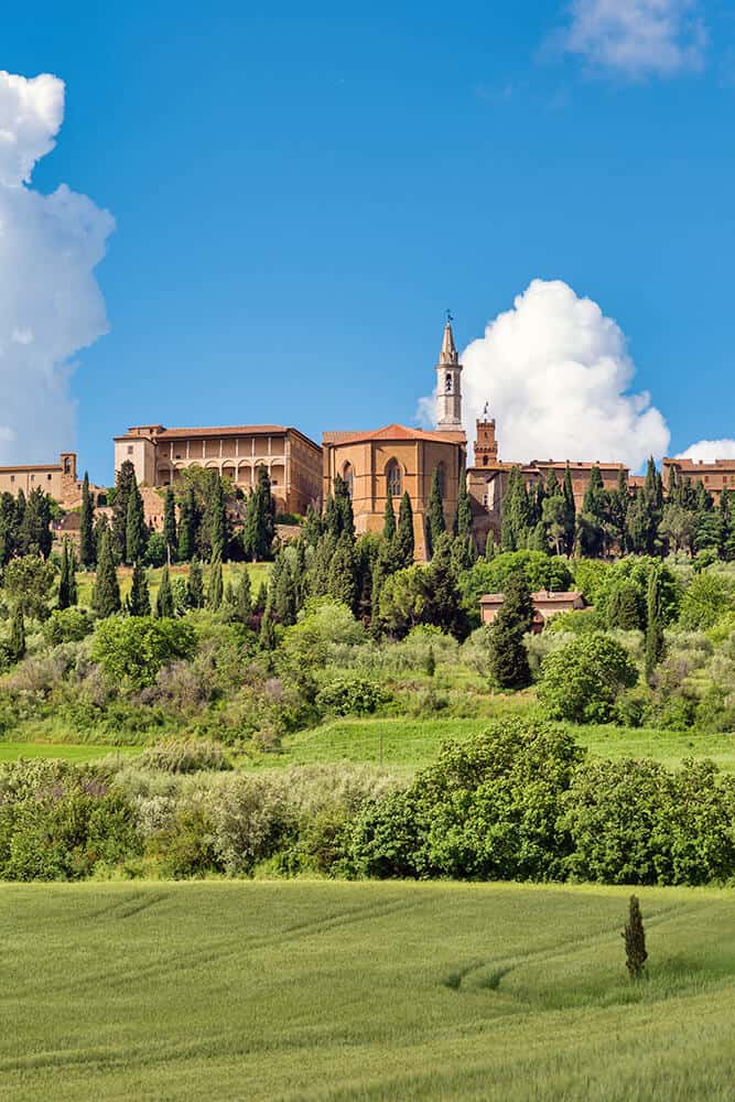 Panorama di Pienza in Toscana