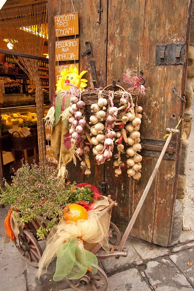 Fruit vendor in a Tuscan town