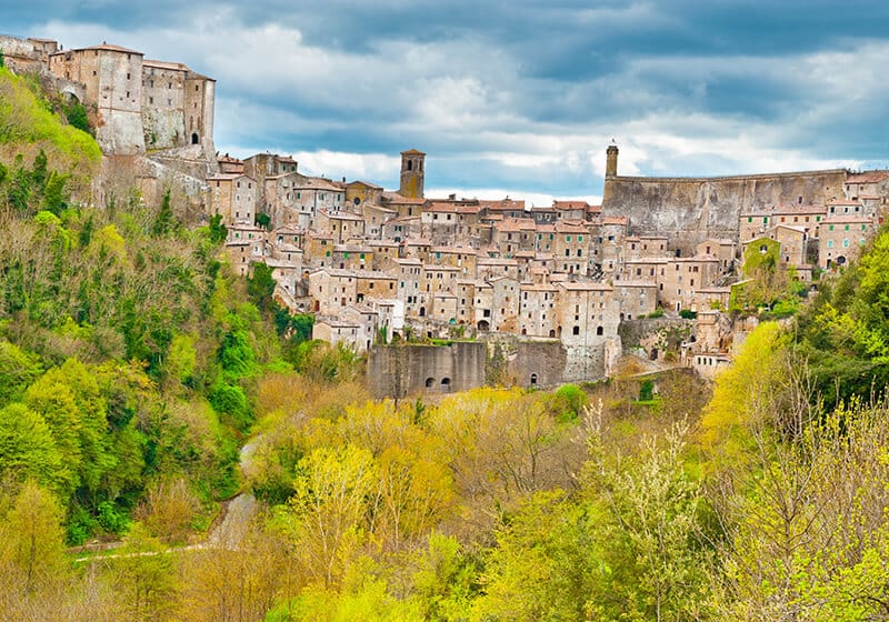 Sorano village in Tuscany