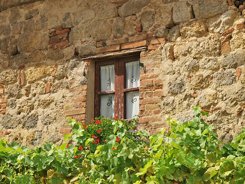 Cute window in a rural Tuscan village