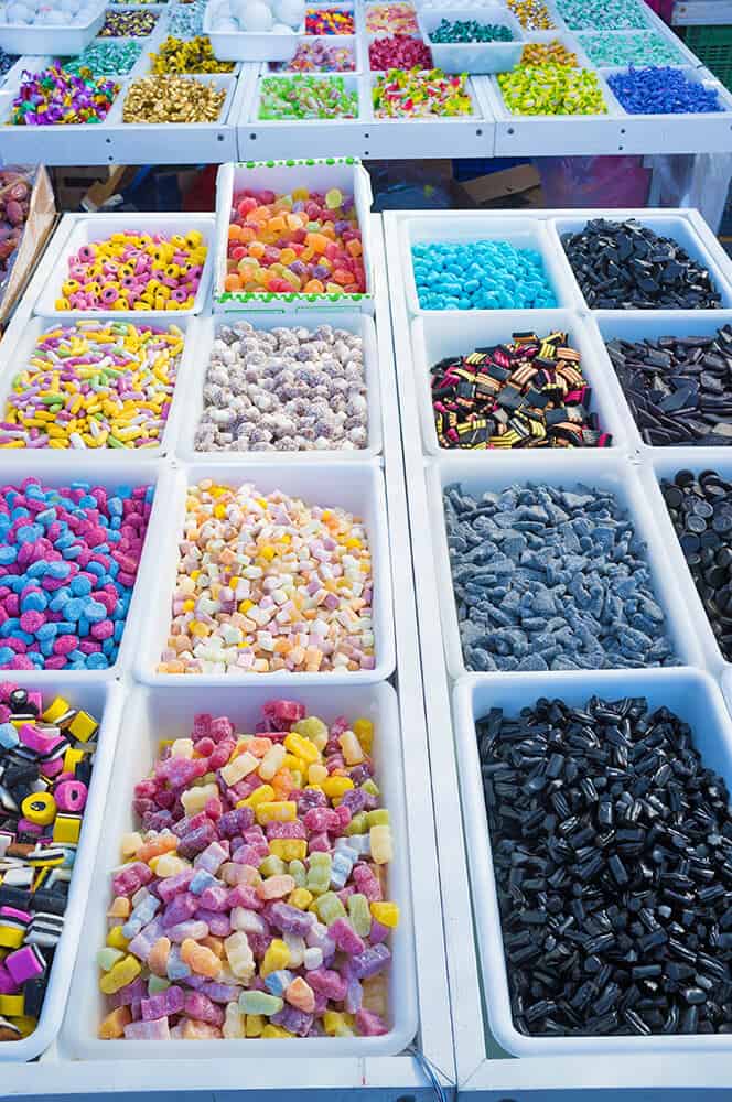 Japanese candy stall at a market