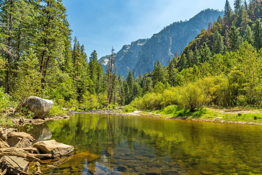 Merced river view at Yosemite National Park