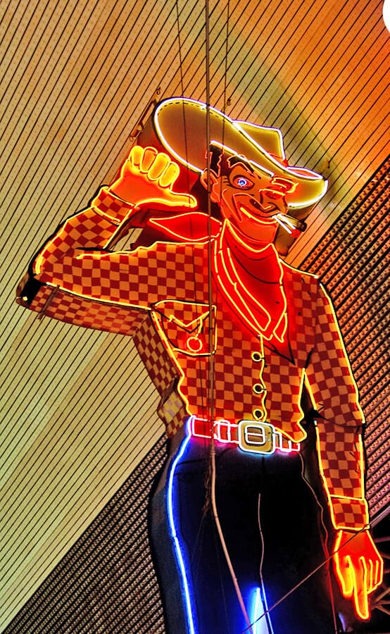 Smoking cowboy neon sign