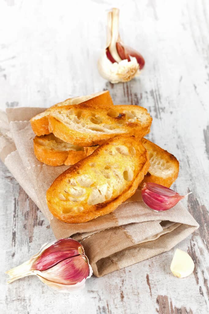 Italian bruschetta with garlic and olive oil