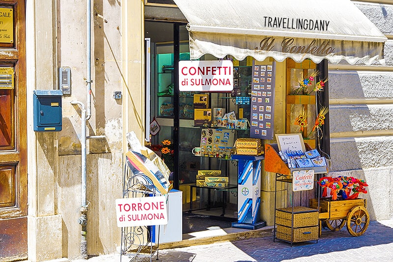 Confetti shop in Sulmona (Abruzzo)