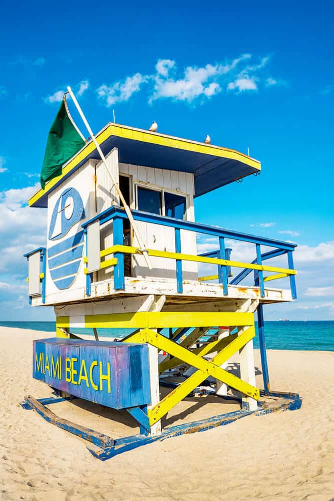 The iconic "Miami Beach" lifeguard stand