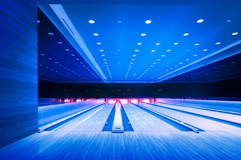 Bowling lanes at The Basement in Miami 