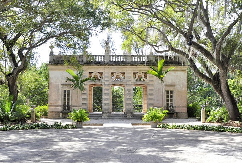 Villa Vizcaya Facade and gardens