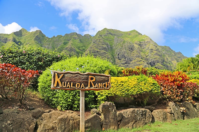 Kualoa Ranch entrance in Oahu
