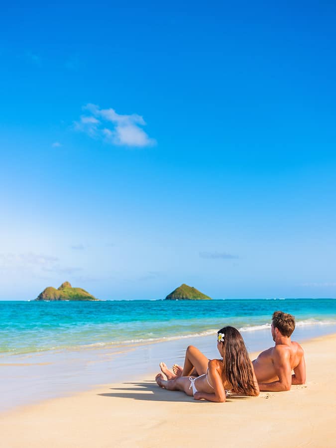 Couple at Lanikai Beach, Oahu
