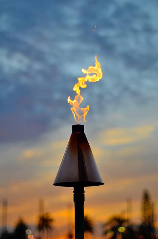 Tiki torch in Waikiki beach (Oahu)