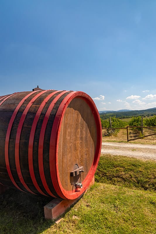 Chianti wine barrel