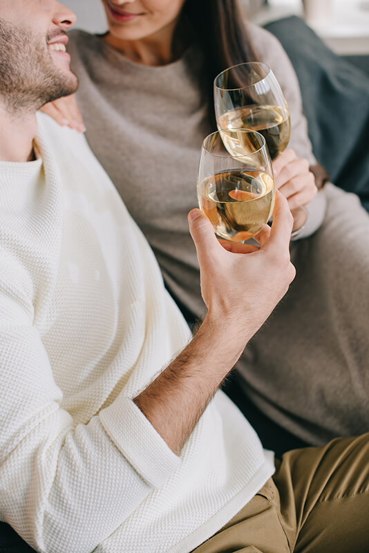 Couple toasting with Prosecco