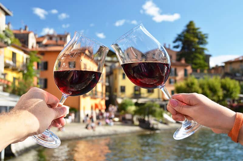 Couple toasting in Cinque Terre