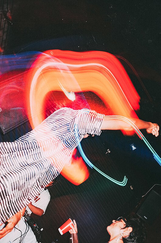 People dancing at a disco event